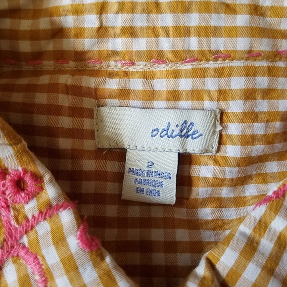 Anthropologie Odille Gingham Eyelet Button-Down 2 - Picture 8 of 8